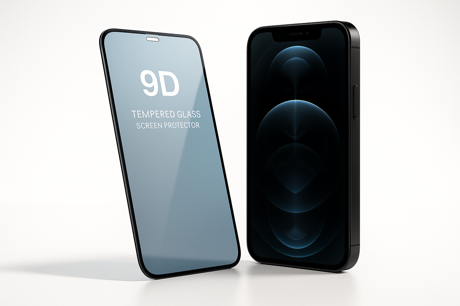 haz una imagen donde aparezca el vidrio templado y la par aparezca el modelo de iPhone